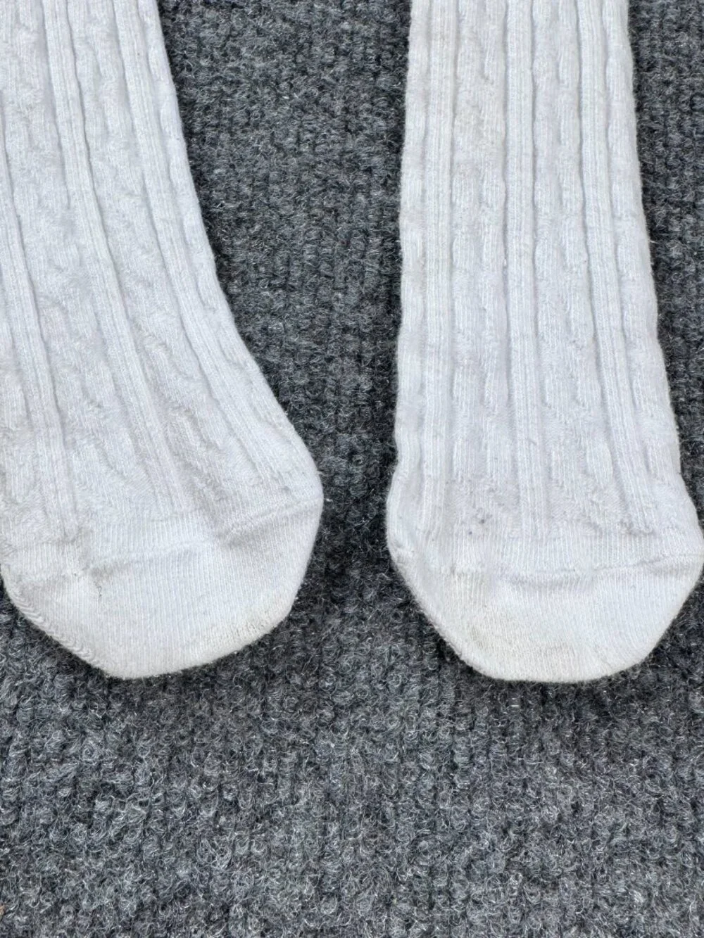 Gap Girls Cable Knit Tights White Cotton Blend Footed Pantyhose Size 7-10